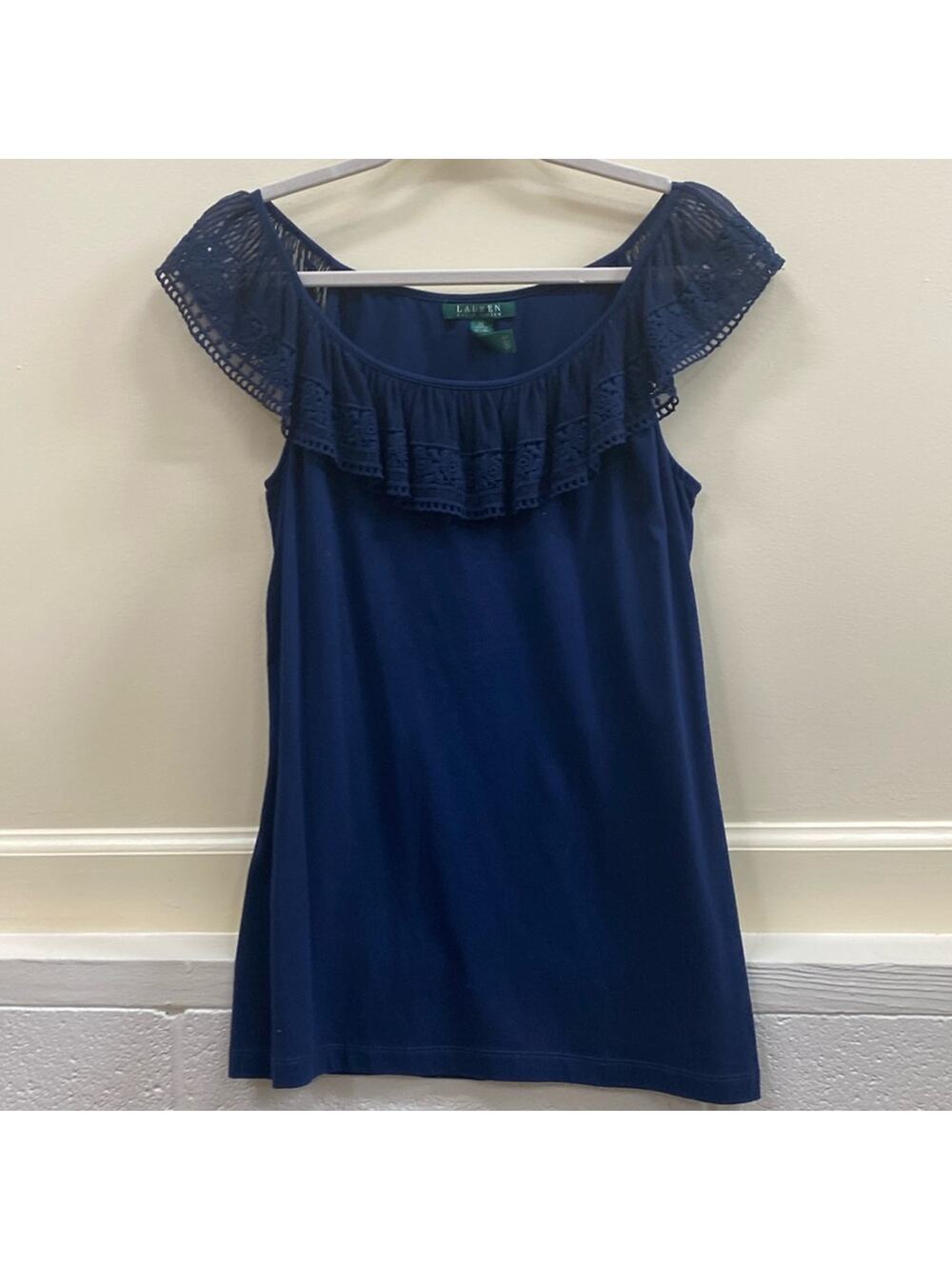 Lauren Ralph Lauren women’s extra large navy cotton blend top